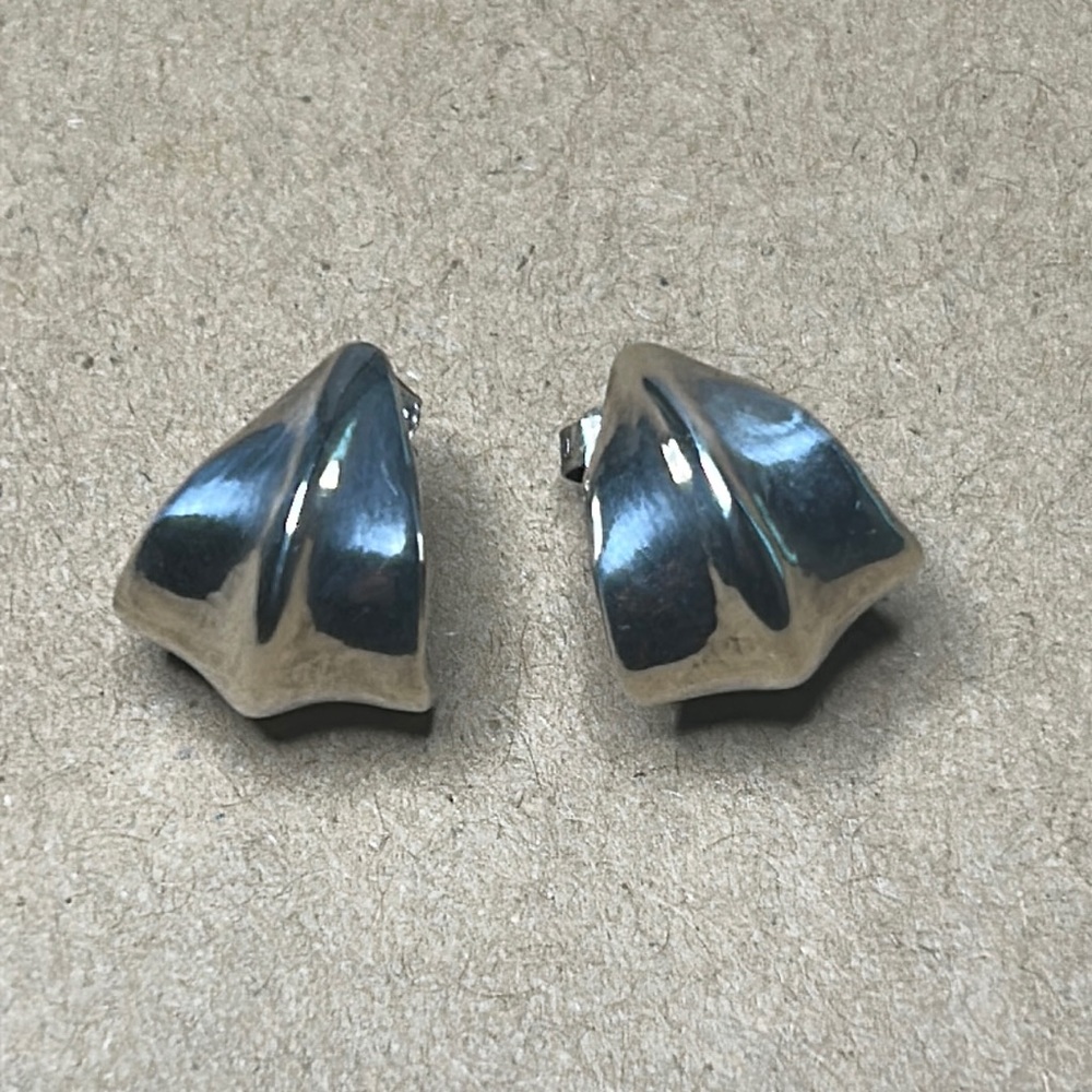 Tiffany sculptural sterling silver earrings